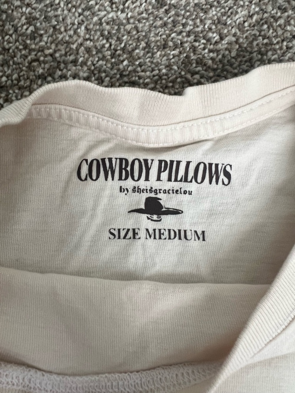 Cowboy Pillows Graphic Crop Top — Cream - Picture 2 of 3